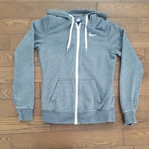 Nike Gray Zip-Up Hoodie with Logo Size XS
